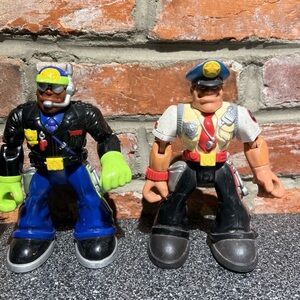 Rescue Hero Lot Fisher Price Patrol Sargeant Siren Mattel 2001 Vintage Heros Vtg